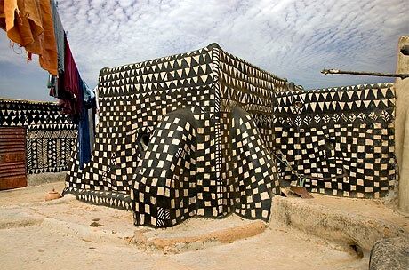 Decorated Mud House at Tiébélé, Burkina Faso