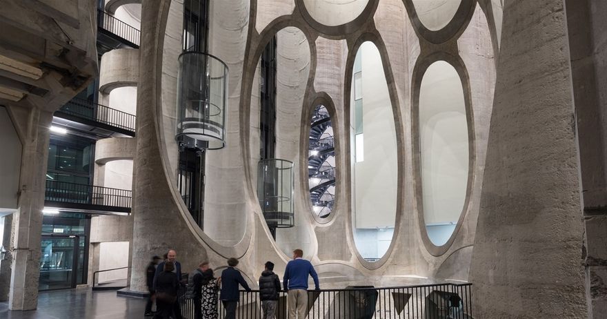 Interior View of Zeitz Museum Of Contemporary Art designed by Heatherwick Studio in Cape Town 2014-2017.