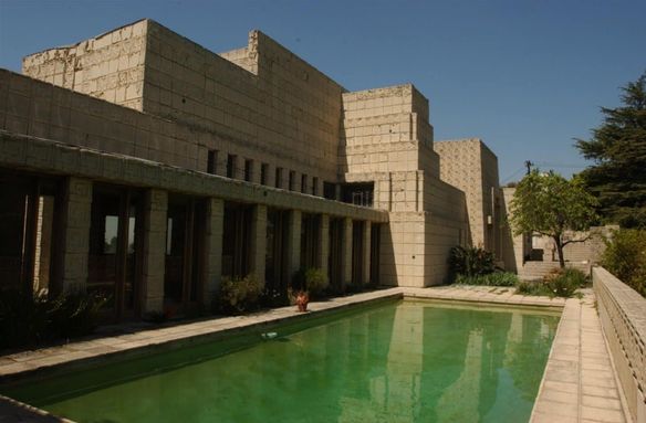 Ennis House in Los Feliz neighborhood of Los Angeles, by Frank Lloyd Wright