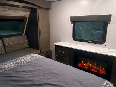 Electric Fireplace in Master Bedroom
