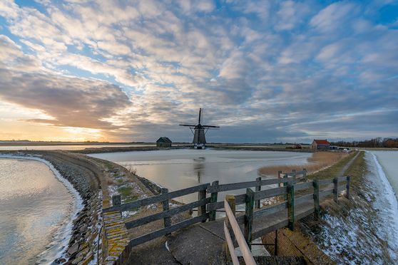 Molen winter brug 