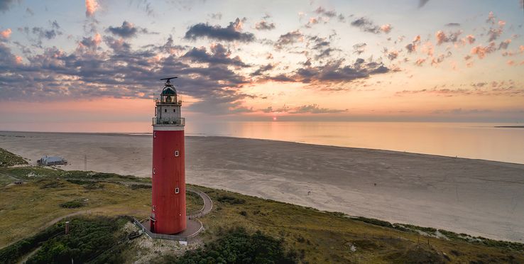 Vuurtorenhoofd panorama zonsondergang