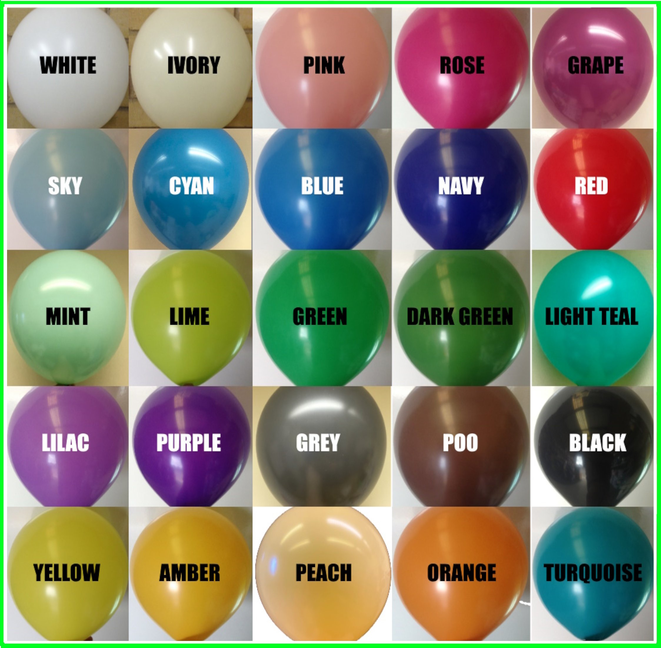 Balloon Colour Chart
