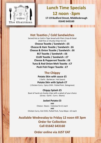 Lunch time Specials
