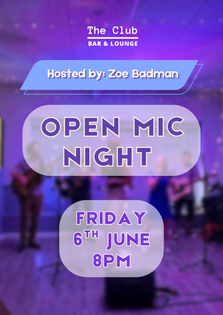 6th June: Open Mic Night