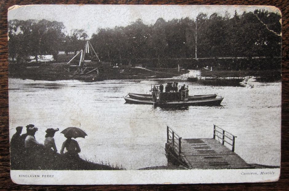 "Kinclaven Ferry", a Cameron, murthly postcard sent 1903.