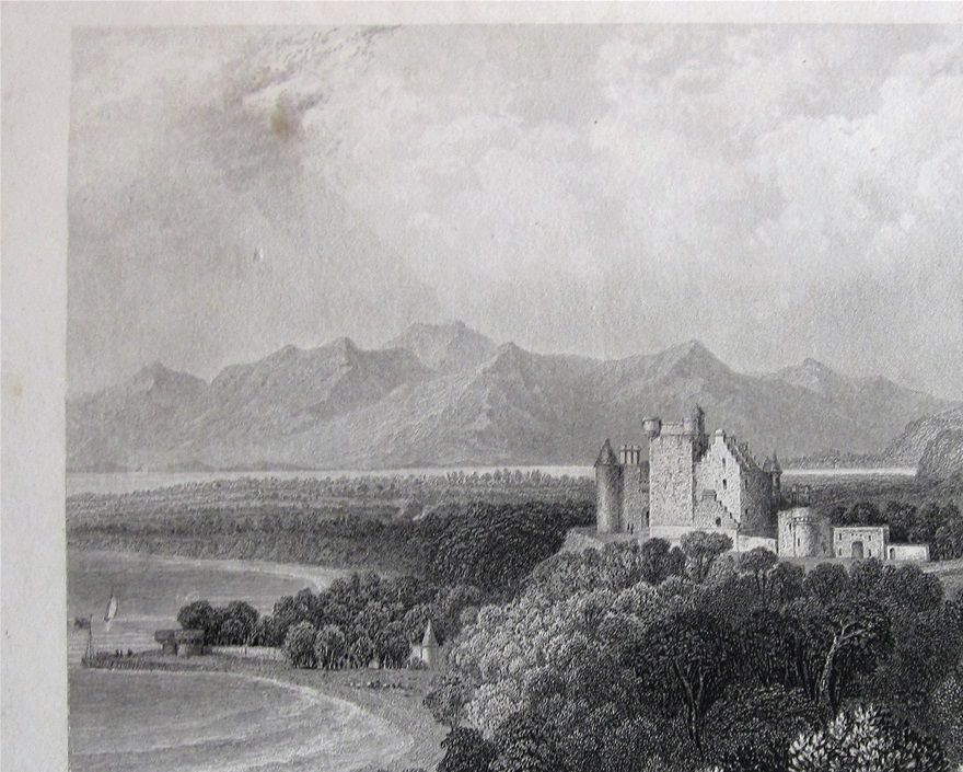 Dunrobin Castle, an engraving after W.H. Bartlett.