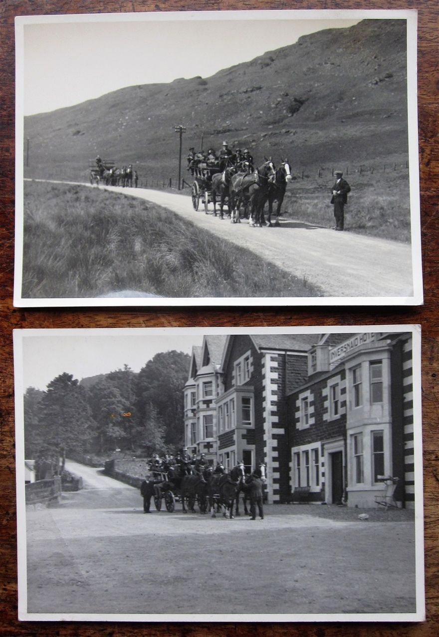 The four-in-hand that regularly served Inversnaid Hotel. The coaches ran between Stronachlacher and Inversnaid.
