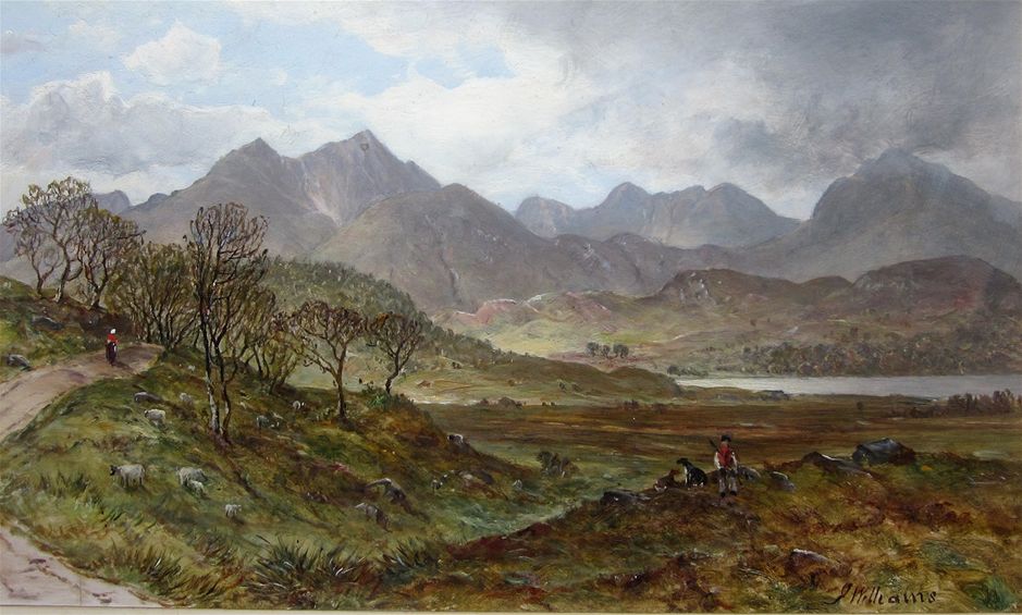 "Ben Cruachan from near Kilkrennan, Spring Time." An oil painting by John Williams, Campsie.