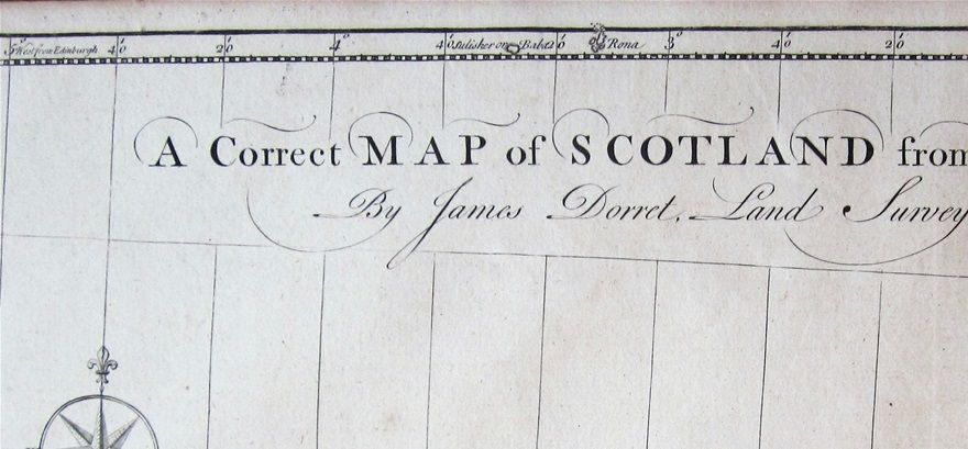 A detail from Dorret's map of Scotland first issued in 1750, this a reduced copy published in 1751. Rona and Sulisker are squeezed into the upper border. Dorret's 'New Survey' is recognised as being an important contribution to Scottish cartography.