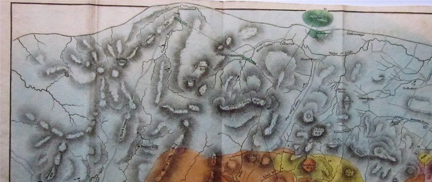 Geological Map of the Pentland Hills, from Charles MacLaren's 'Sketch of the Geology of Fife and the Lothians', 1839.