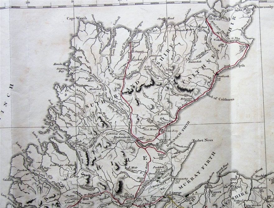 One of the fine maps by Araan Arrowsmith found in the Road Commissioner's Reports, this one dated 1817. A detail of the far north improvements.