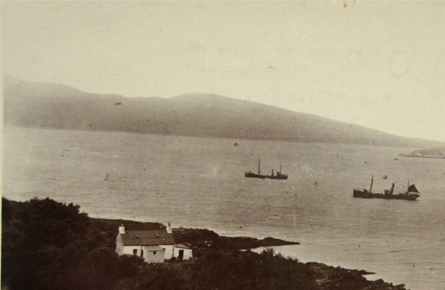 Kempy Bay & House, a scarce postcard of fishing boats on Eriboll, looking north towards Ard Neakie.