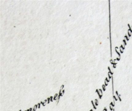 Detail of the north coast from Dorret's map, 1750.