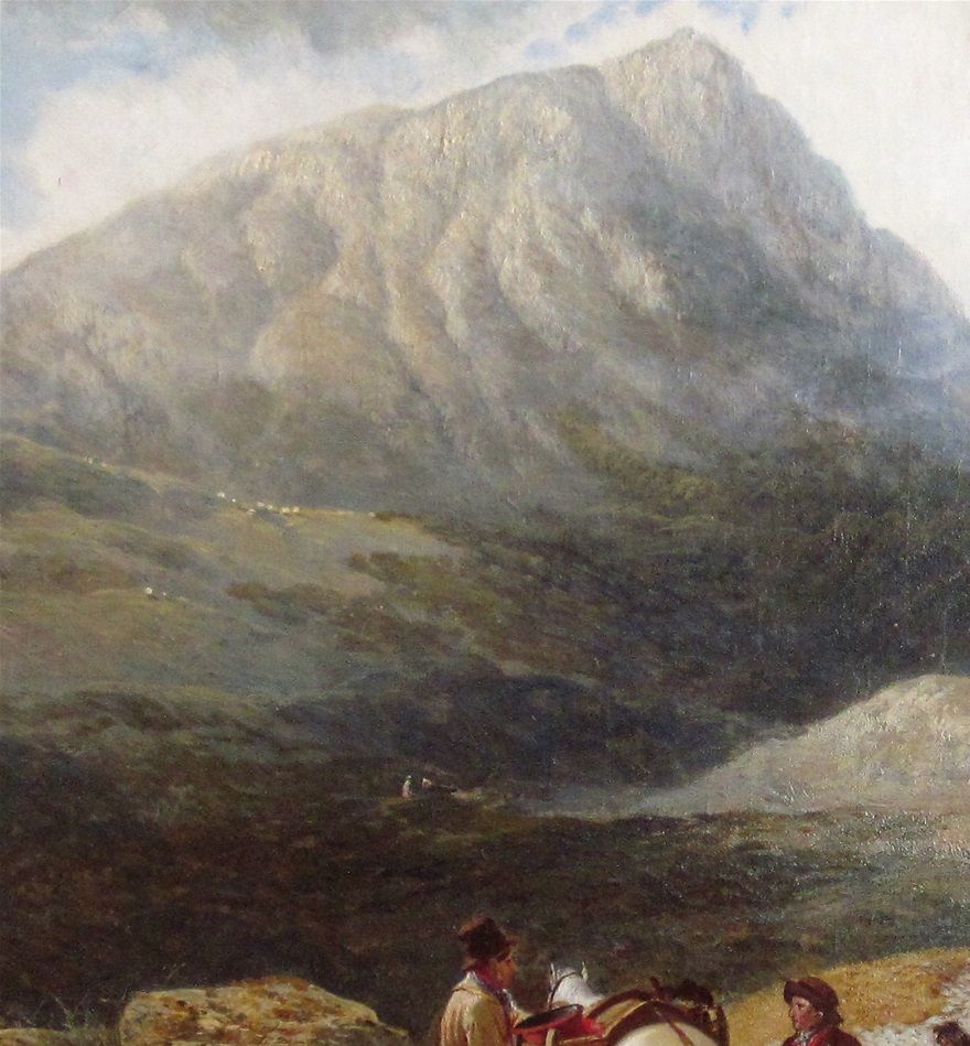 Travellers in Glencoe. A fine oil original painting, artist unknown. In my collection.