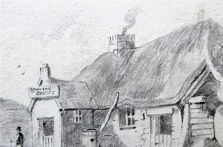 A Highland Inn. A 19th century sketch by an unknown artist.