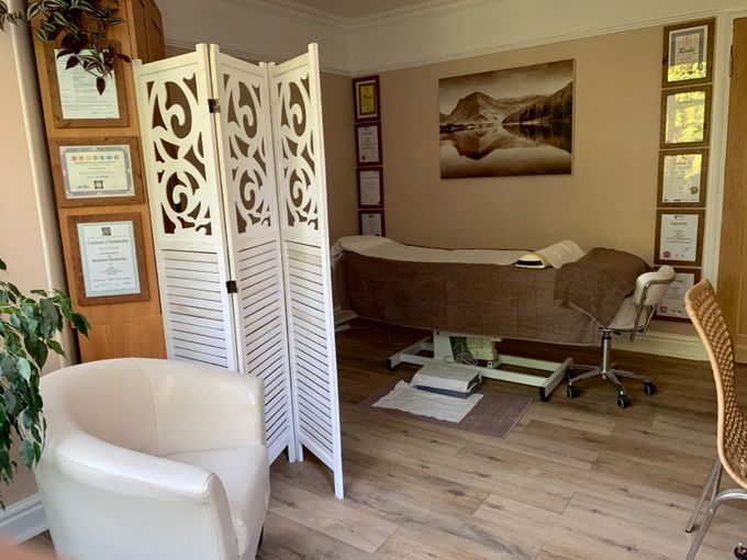Spacious, relaxing therapy room