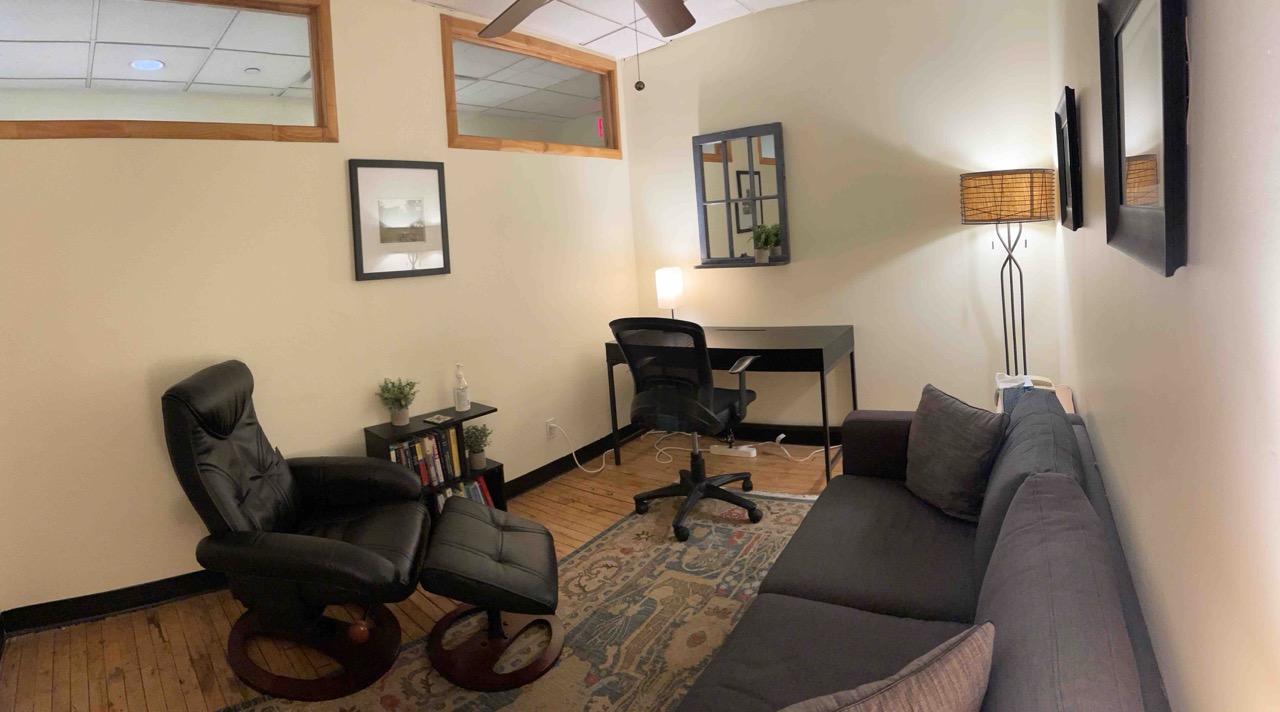 Part-time therapy office located in Chelsea. Interior office with clerestory windows. Perfect for LCSWs, therapists, etc.