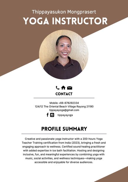 Thippayasukon CV (Yoga instructor)