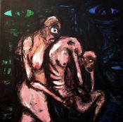 acrylic on canvas on frame 120 x 120 cm