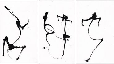 tryptique danseur encre bristol 3x12 5 x 7 5 