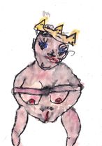 Reine nue a3 goouache, pencil