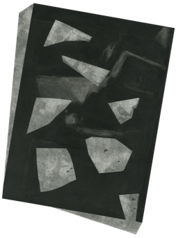 I watch your light - 40x28 cm - charcoal, acryl collage - 2023