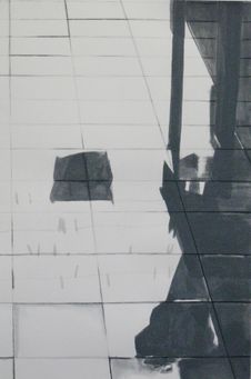 terrace - 109x73cm - charcoal, gesso&ink on paper - 2013