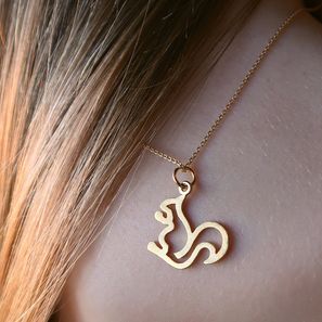 Outline Gold Squirrel chain mood