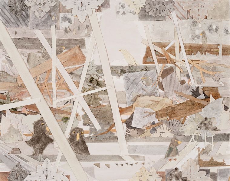 En början eller ett slut, collage, 45,5 x 48 cm, foto: Nils Agdl