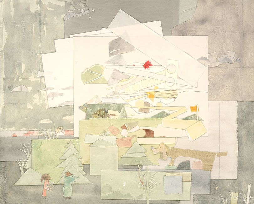 Kartans kanter, collage, 62 x 75,5 cm