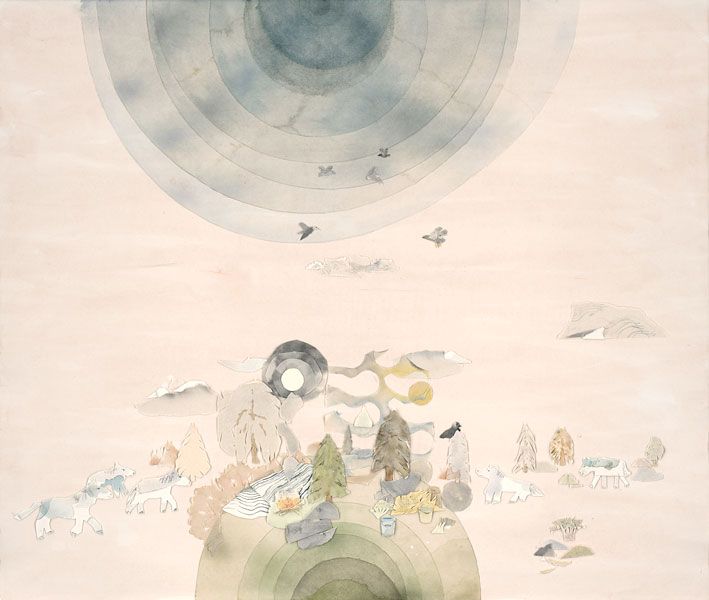 Kvällsmat, collage, 53 x 63 cm
