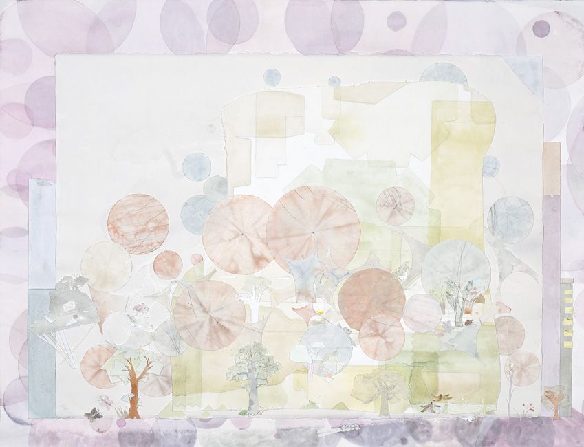 Resan går vidare, collage, 71 x 92 cm.