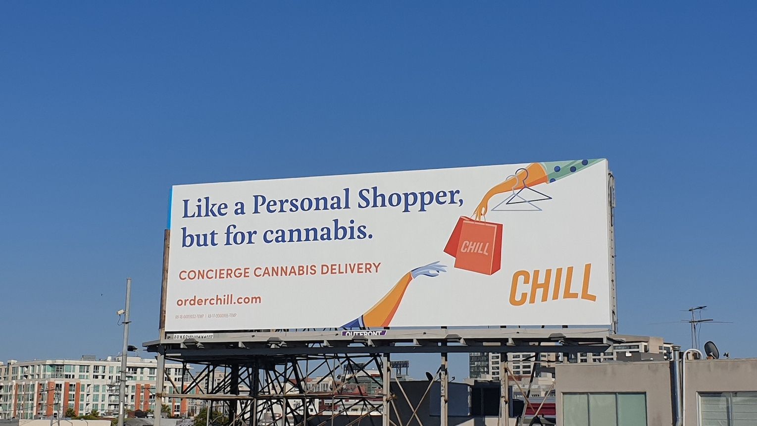 Werbung für einen Cannabis Shop