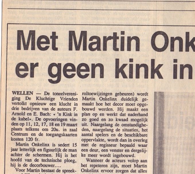 De  belangrijkste rol voor Martin is een decor tot in de puntjes.