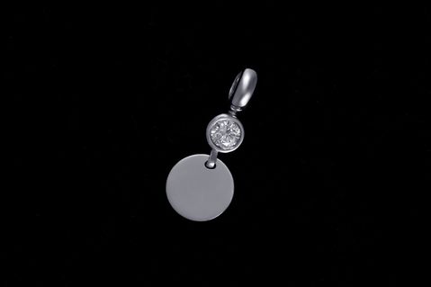 Pendant in white gold with 0,40 ct brilliantcut diamond