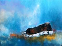 Gård på strandeng - 90x120 - 20231701
