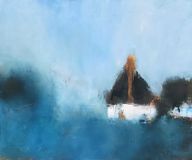 Huse på strandeng - 60x50 - 2021