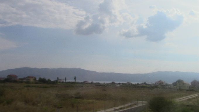 Blurry through the bus window.