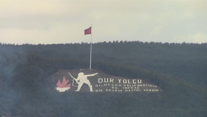 Memorial cut into the hill side of Galipolli peninsula.