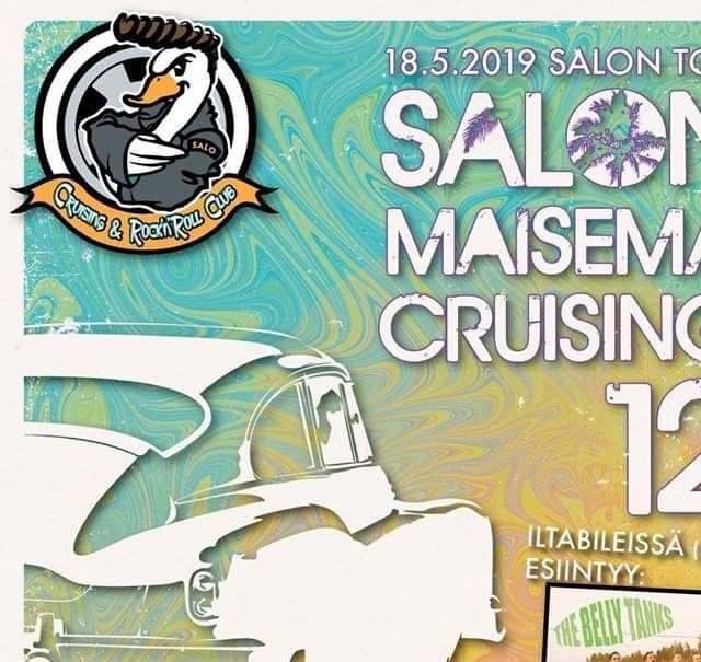 Salon MaisemaCruising #12  18.5.2019 klo 16.00 alkaen Salon torilla.  Tänä vuonna otamme autot sisään torille klo 16.00 alkaen Horninkadun PÄISTÄ - SEURAATHAN JÄRJESTÄJIEN OHJEITA! Letka lähtee noin klo 18, tämä ilmoitetaan äänimerkein hyvissä ajoin.  HUOM!! Itse tori täytetään jenkkiraudoilla niin pitkälti kuin sinne suinkin mahtuu. Muut harrasteautot max 1979 vuosimalliin asti ovat tervetulleita lisäksi torin varteen, sekä ympyräparkkiin - opastamme myös teidät parkkeihin, joten malttakaa ja noudattakaa ohjeita. Myös kaksi- ja kolmepyöräiset ovat tervetulleita!  **Torilla kahvio Maran Torikeidas on auki niin kauan kunnes letka lähtee. Suolaista & makeaa purtavaa sekä kahvia, virvokkeita jne. Torin varrella jäätelökioskit sekä Ärrä. **Tänä keväänä ajelemme lyhyesti maalaismaisemissa ja näyttäydymme siellä missä yleisö on - kierrämme Pertteliä vähän ristiin rastiin. Meillä EI ole taukoja. Reitin pituus noin 40km.