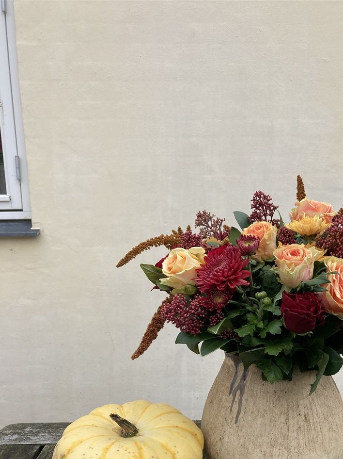 efterårs buket, kursus binderi.