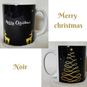Mug "Merry christmas" noir 13€50