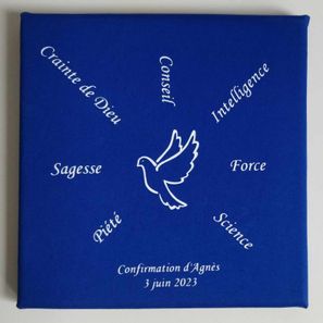 Toile "confirmation" personnalisée 15€