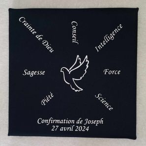 Toile "confirmation" personnalisée 15€ (bleu marine)