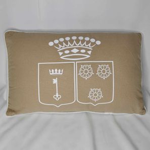 Coussin "Devise et armoiries" 