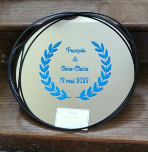 Plateau miroir "mariage" 26€