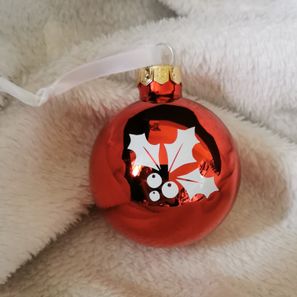 Boule en verre décorée 3.5€