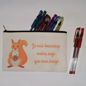 Trousse imprimée "Ecureuil" 12€