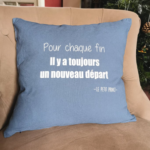 Coussin "Pour chaque fin" 26€